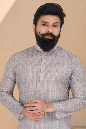 Plain Comfortable Kurta Pyjama Set For Men