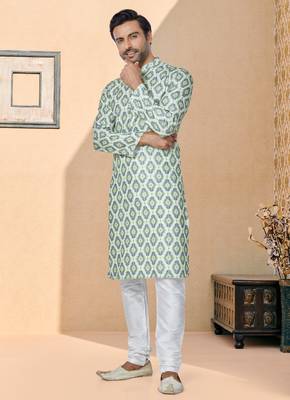 Plain Comfortable Kurta Pyjama Set For Men 1