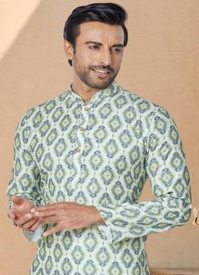 Plain Comfortable Kurta Pyjama Set For Men 2