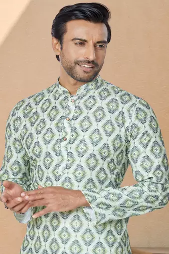 Plain Comfortable Kurta Pyjama Set For Men
