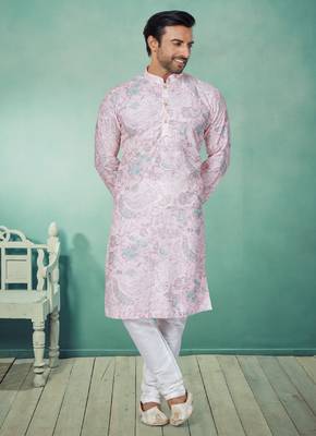 Plain Comfortable Kurta Pyjama Set For Men 1