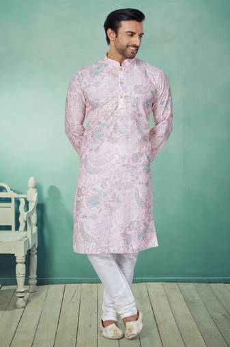 Plain Comfortable Kurta Pyjama Set For Men