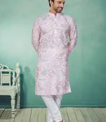 Plain Comfortable Kurta Pyjama Set For Men