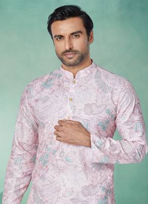 Plain Comfortable Kurta Pyjama Set For Men 2