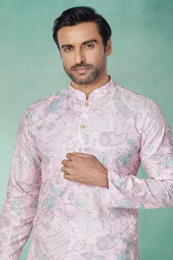 Plain Comfortable Kurta Pyjama Set For Men