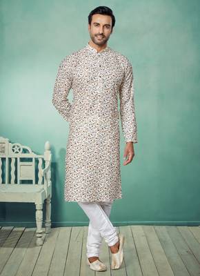 Plain Comfortable Kurta Pyjama Set For Men 1