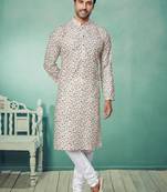 Plain Comfortable Kurta Pyjama Set For Men