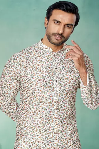 Plain Comfortable Kurta Pyjama Set For Men