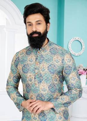 Plain Comfortable Kurta Pyjama Set For Men 2