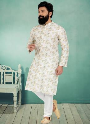 Plain Comfortable Kurta Pyjama Set For Men 1