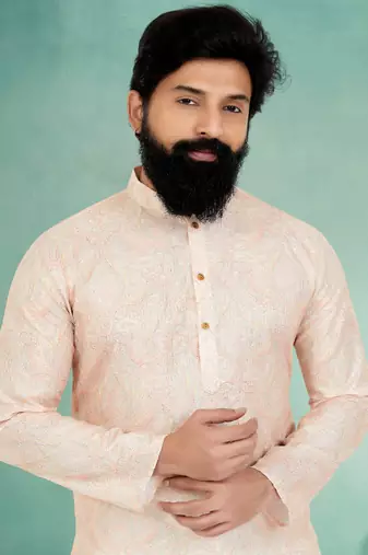 Plain Comfortable Kurta Pyjama Set For Men