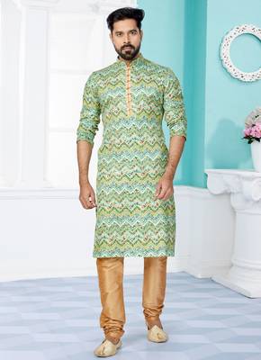 Plain Comfortable Kurta Pyjama Set For Men 1