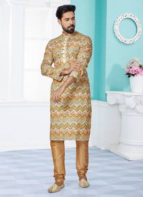 Plain Comfortable Kurta Pyjama Set For Men 1