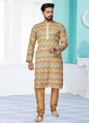 Plain Comfortable Kurta Pyjama Set For Men 2