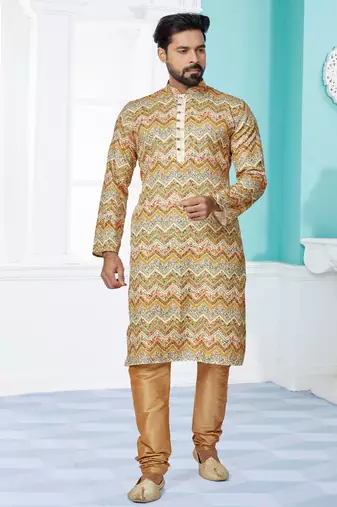 Plain Comfortable Kurta Pyjama Set For Men