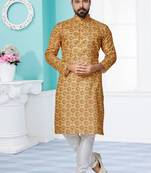 Plain Comfortable Kurta Pyjama Set For Men