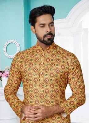 Plain Comfortable Kurta Pyjama Set For Men 2