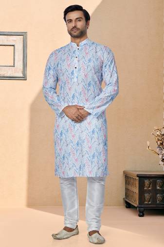 Plain Comfortable Kurta Pyjama Set For Men