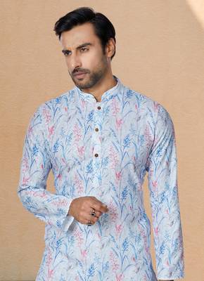 Plain Comfortable Kurta Pyjama Set For Men 2