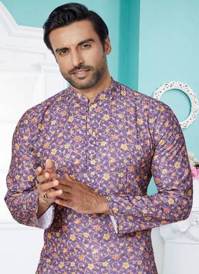 Plain Comfortable Kurta Pyjama Set For Men 2