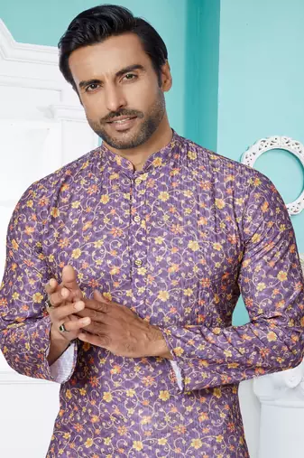Plain Comfortable Kurta Pyjama Set For Men