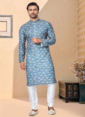Plain Comfortable Kurta Pyjama Set For Men 2