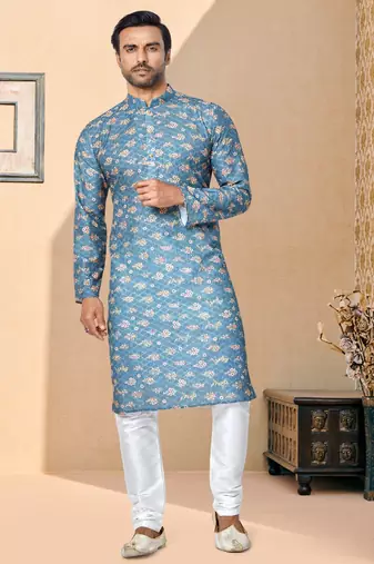 Plain Comfortable Kurta Pyjama Set For Men