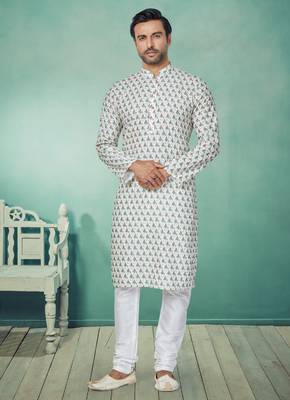 Plain Comfortable Kurta Pyjama Set For Men 1