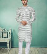 Plain Comfortable Kurta Pyjama Set For Men