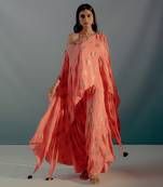 Coral crepe co ord set