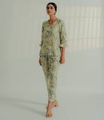 Sage green silk co ord set