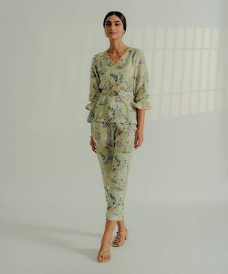 Sage green silk co ord set 2