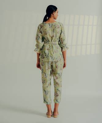 Sage green silk co ord set 4