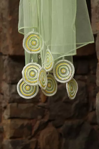 Mint green short gharara set