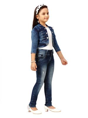 Aarika girl's party wear denim jacket 2