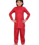 Aarika boys maroon color pathani kurta pyjama set