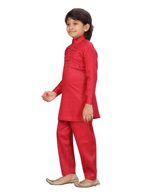 Aarika boys maroon color pathani kurta pyjama set 3