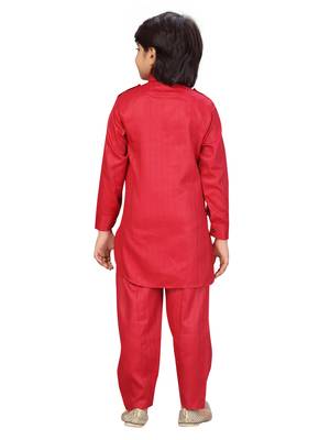 Aarika boys maroon color pathani kurta pyjama set 4