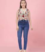 Aarika girls cream color cotton ethnic jacket