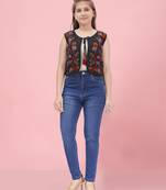 Aarika girls black color cotton ethnic jacket