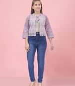 Aarika girls purple color chiken ethnic jacket