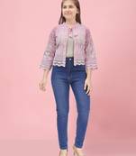 Aarika girls pink color chiken ethnic jacket
