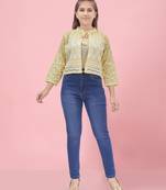 Aarika girls lemon color chiken ethnic jacket