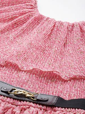 Aarika womens pink color georgette dress 2