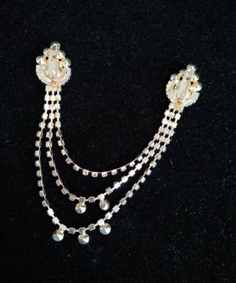 American Diamond Stone Golden Party Long Brooch for Men Boys Men's Jewellery Accessory 3