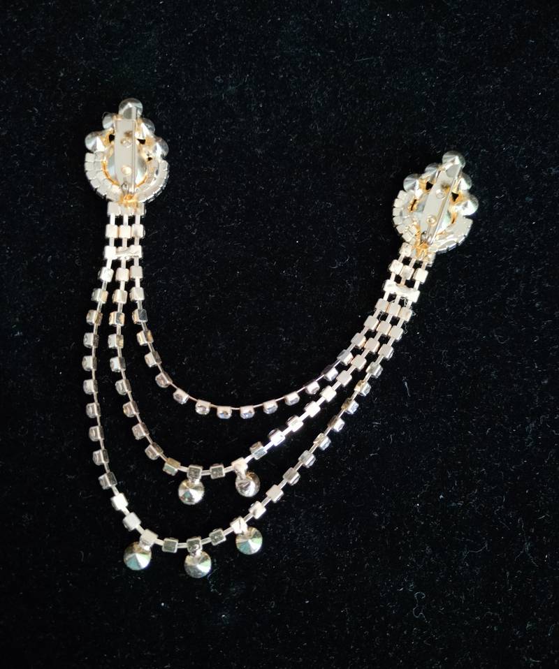 American Diamond Stone Golden Party Long Brooch for Men Boys Men's Jewellery Accessory