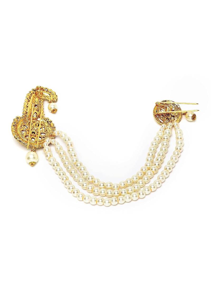 Indian Bollywood Traditional Kalangi Kilagi Brooch for Turban Safa for Men's Boys Wedding(Safa Exclude)