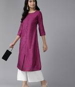Aarika womens purple color cotton blend kurti
