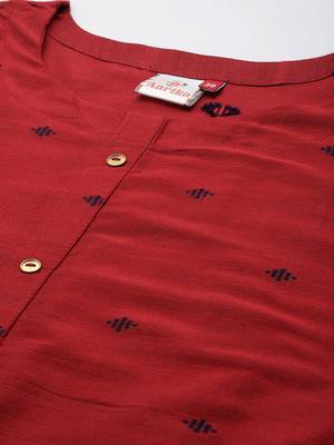 Aarika womens maroon color cotton blend kurti 2