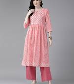 Aarika womens peach color cotton kurti